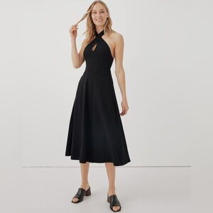 Pact Fit & Flare Modern Halter Midi Dress with pockets!